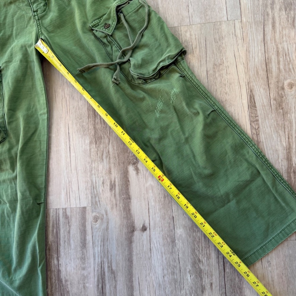 Pilcro and the Letterpress Cargo Pants Women 24 Petite Olive Green Straight Leg - Picture 9 of 12